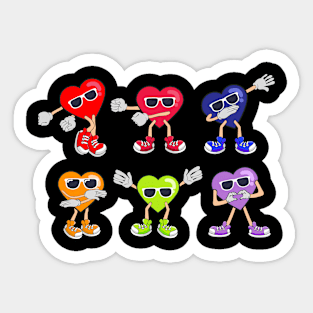 Dancing Hearts Dabbing Flossing Dab Floss Valentines Day Sticker